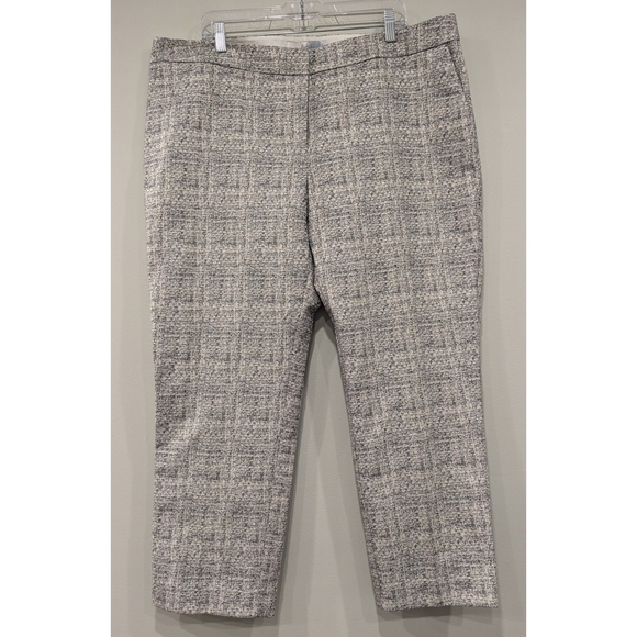 Boden Silver Metallic Bistro Cropped Pants Size 16 Long - Picture 1 of 8